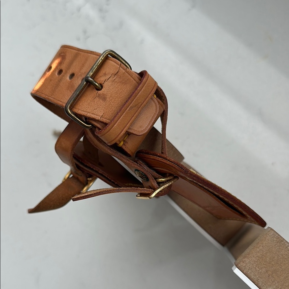 LV#2 ~ Louis Vuitton Brown Leather Luggage Tags and Straps & Poignet - Picture 13 of 14